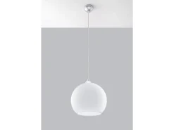 Sollux Lighting Lámpara Suspendida-Sollux BALL - 1 lámpara colgante de techo con domo de vidrio , cromo, E27 Blanco