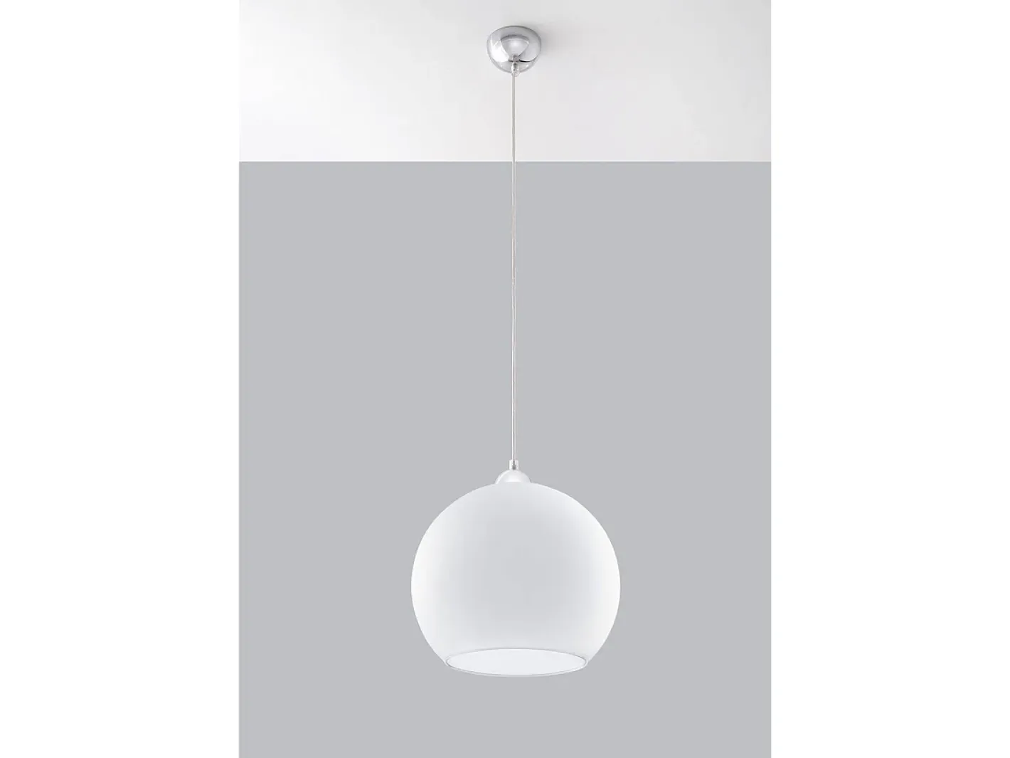 Sollux Lighting Lámpara Suspendida-Sollux BALL - 1 lámpara colgante de techo con domo de vidrio , cromo, E27 Blanco