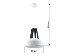 Sollux Lighting Lámpara Suspendida-Sollux CASCO - 1 lámpara colgante de techo tipo domo , negro, E27 Blanco