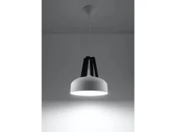 Sollux Lighting Lámpara Suspendida-Sollux CASCO - 1 lámpara colgante de techo tipo domo , negro, E27 Blanco