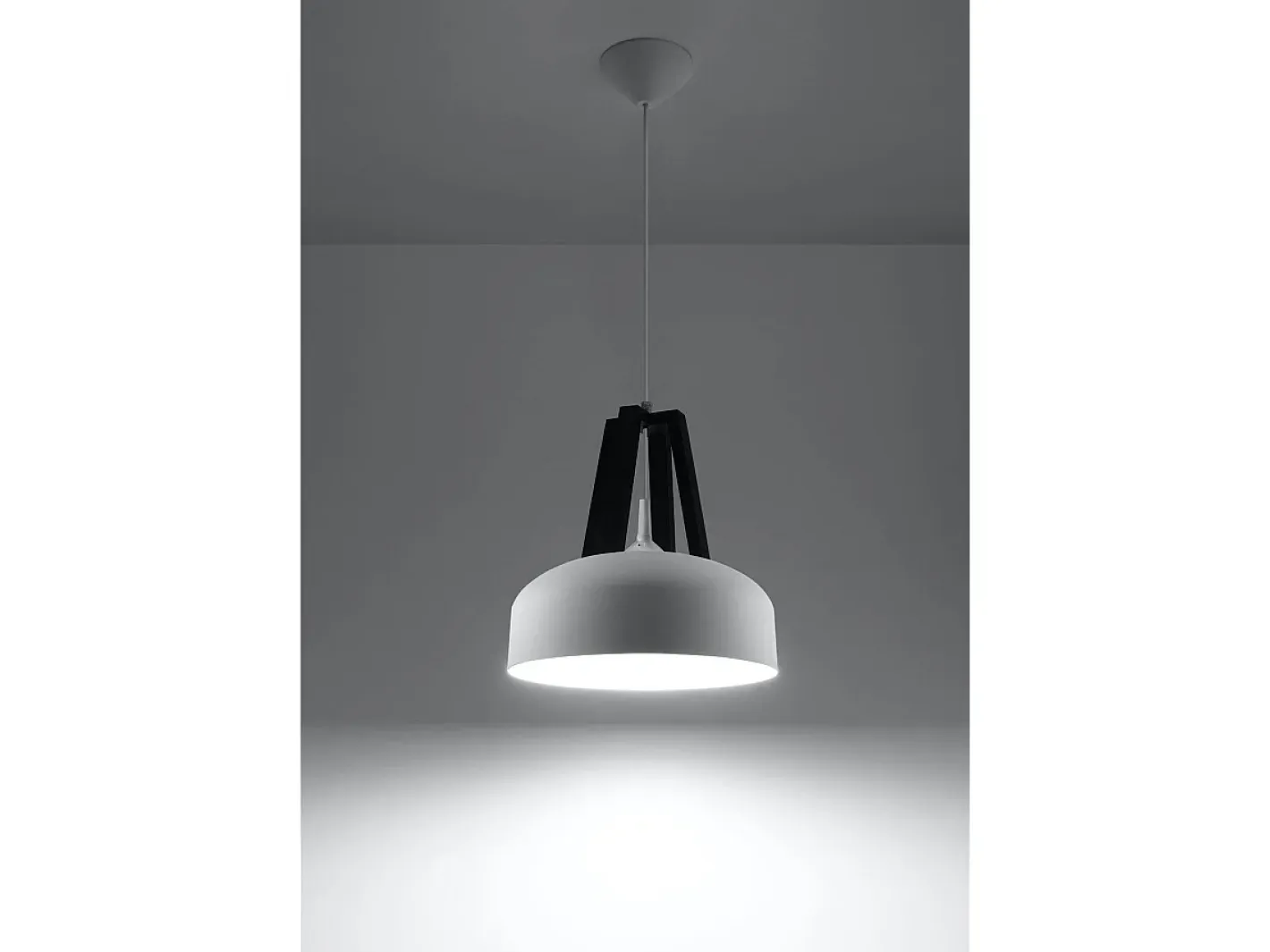 Sollux Lighting Lámpara Suspendida-Sollux CASCO - 1 lámpara colgante de techo tipo domo , negro, E27 Blanco