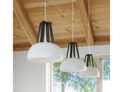Sollux Lighting Lámpara Suspendida-Sollux CASCO - 1 lámpara colgante de techo tipo domo , negro, E27 Blanco
