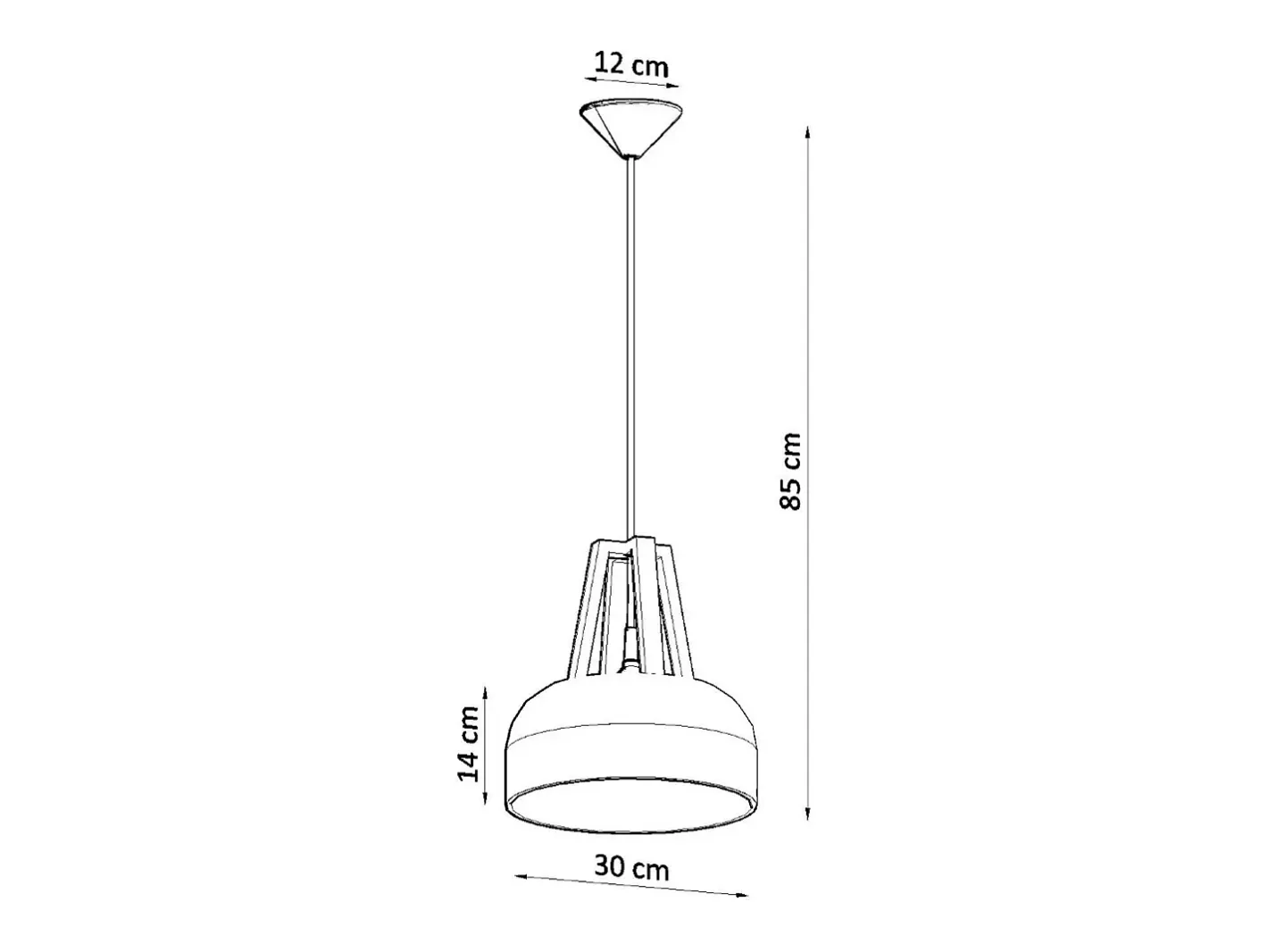 Online Sollux Lighting Sollux CASCO - 1 lámpara colgante de techo tipo domo , madera natural, E27 Blanco