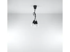 Sollux Lighting Sollux DIEGO - Colgante de racimo de techo de 3 luces Negro Clearance