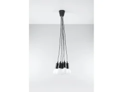 Sollux Lighting Lámpara Suspendida-Sollux DIEGO - Colgante de racimo de techo de 5 luces Negro