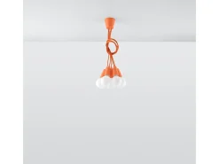 Sollux Lighting Sollux DIEGO - Lámpara colgante de techo con 5 luces, Naranja Hot
