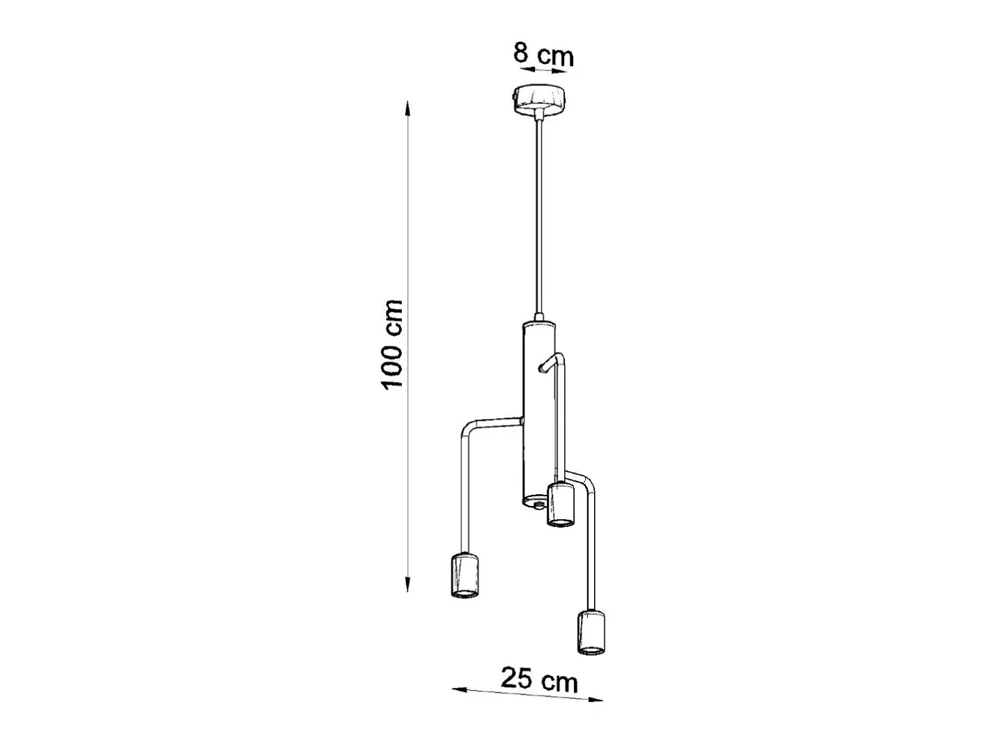 Sollux Lighting Lámpara Suspendida-Sollux DUOMO - Colgante colgante de 3 luces en racimo , E27 Negro