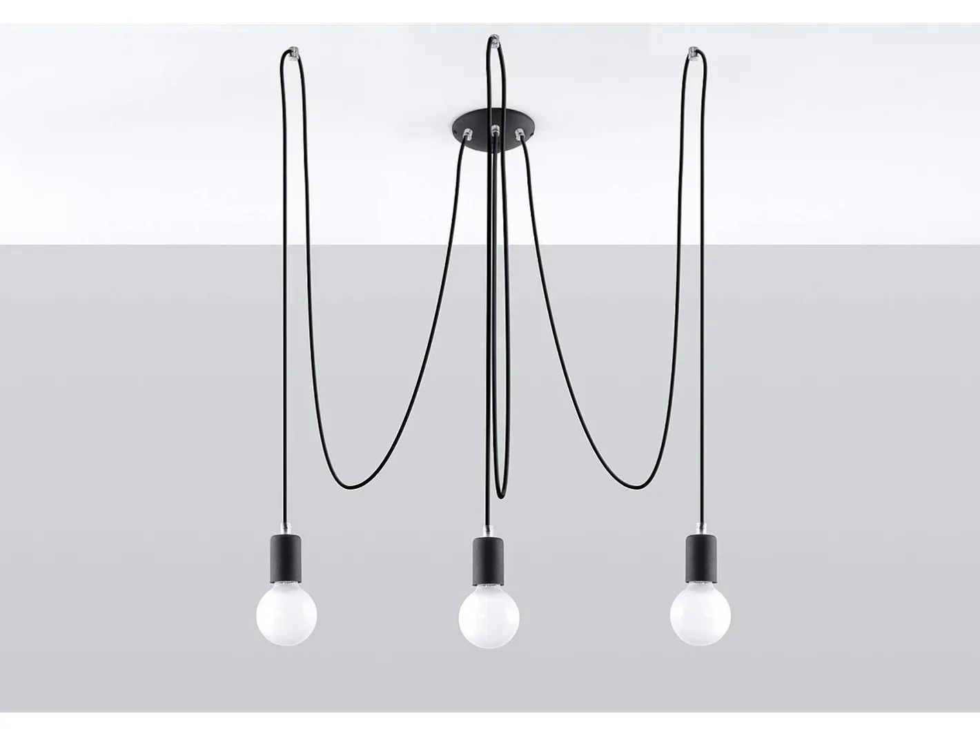 Sale Sollux Lighting Sollux EDISON - Colgante colgante de 3 luces en racimo , E27 Negro