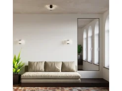 Sollux Lighting Plafón-Sollux EMILIO - Lámpara de techo empotrada 2 luces Blanca, Wengué, E27 Blanco