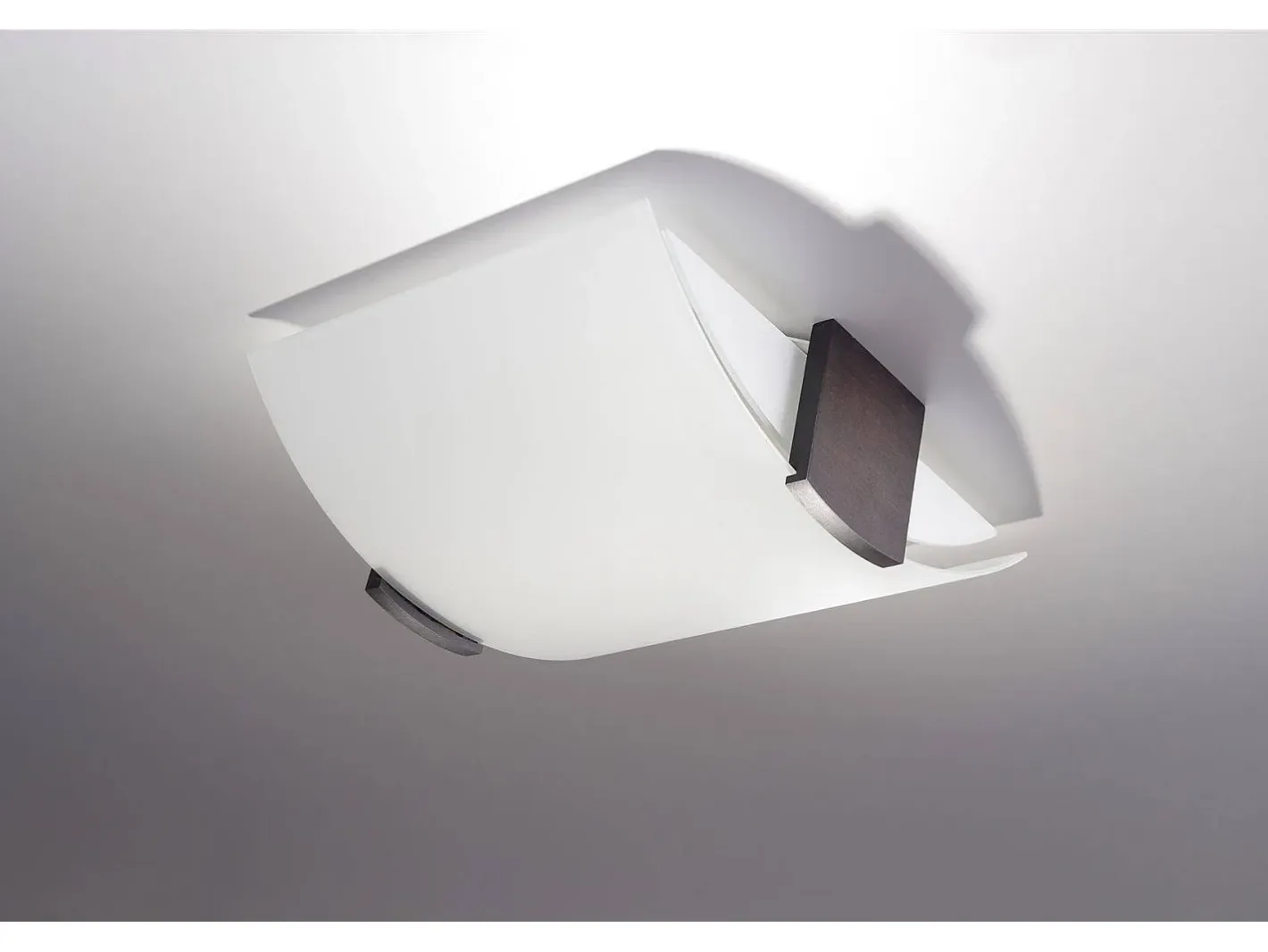 Sollux Lighting Plafón-Sollux EMILIO - Lámpara de techo empotrada 2 luces Blanca, Wengué, E27 Blanco