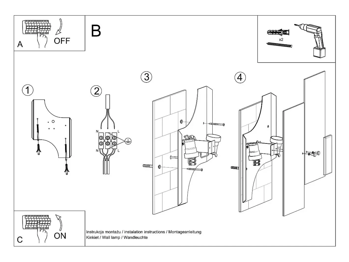 Sollux Lighting Sollux FABIANO - Aplique de pared 2 luces , Cromado, E27 Blanco Clearance