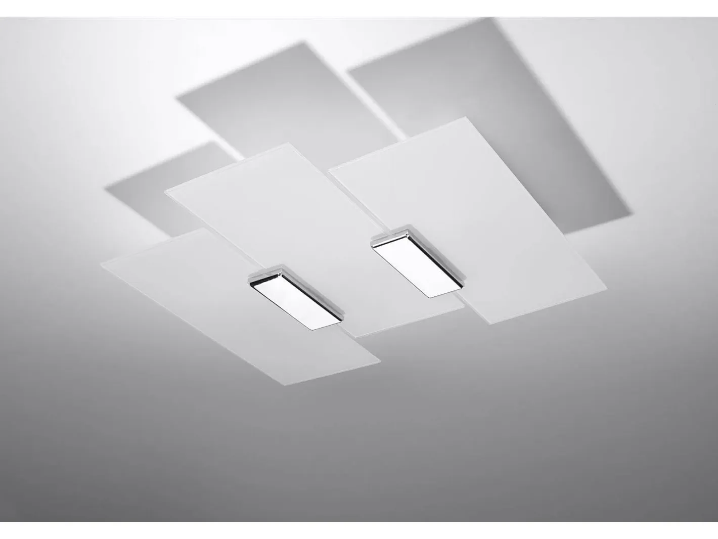 Outlet Sollux Lighting Sollux FABIANO - Plafón decorativo de 3 luces , Cromado, E27 Blanco