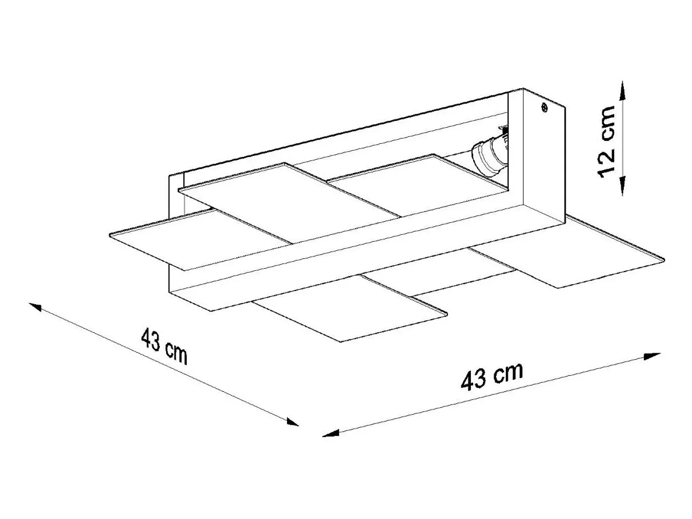 Sollux Lighting Plafón-Sollux FENIKS - Lámpara de techo empotrada de 2 luces Negra, E27 Marru00f3n