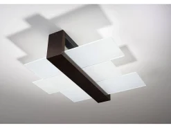Sollux Lighting Plafón-Sollux FENIKS - Lámpara de techo empotrada de 2 luces Negra, E27 Marru00f3n