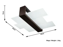 Sollux Lighting Plafón-Sollux FENIKS - Lámpara de techo empotrada de 2 luces Negra, E27 Marru00f3n