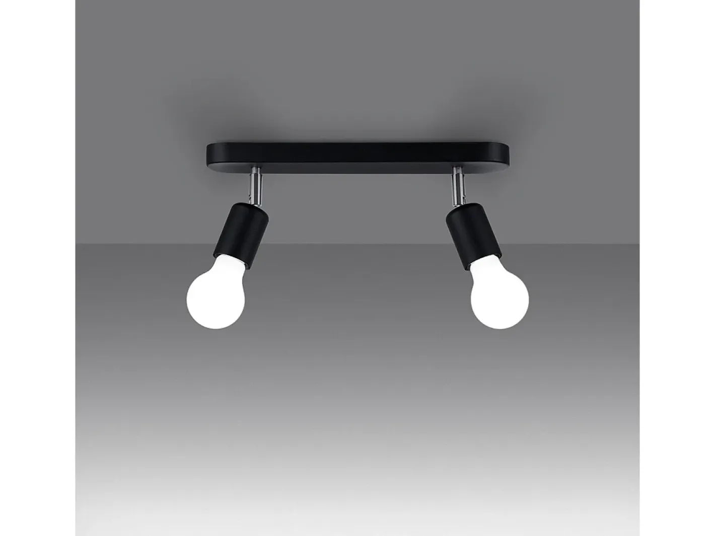 Sollux Lighting Plafón-Sollux Fornes Foco de techo Twin Negro