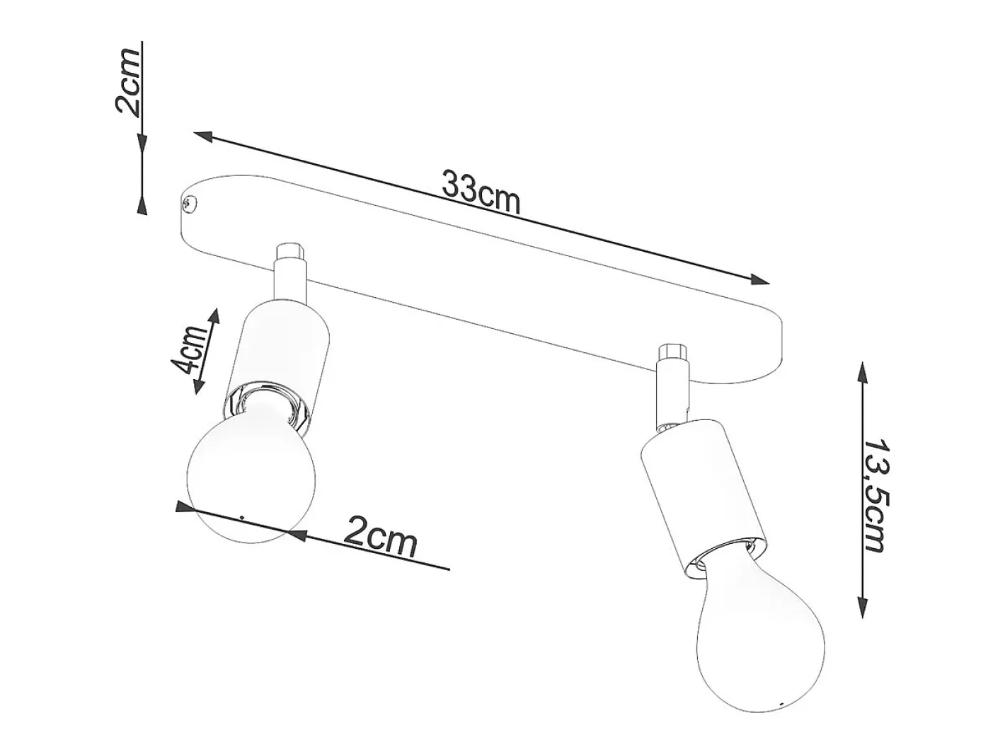 Sollux Lighting Plafón-Sollux Fornes Foco de techo Twin Negro