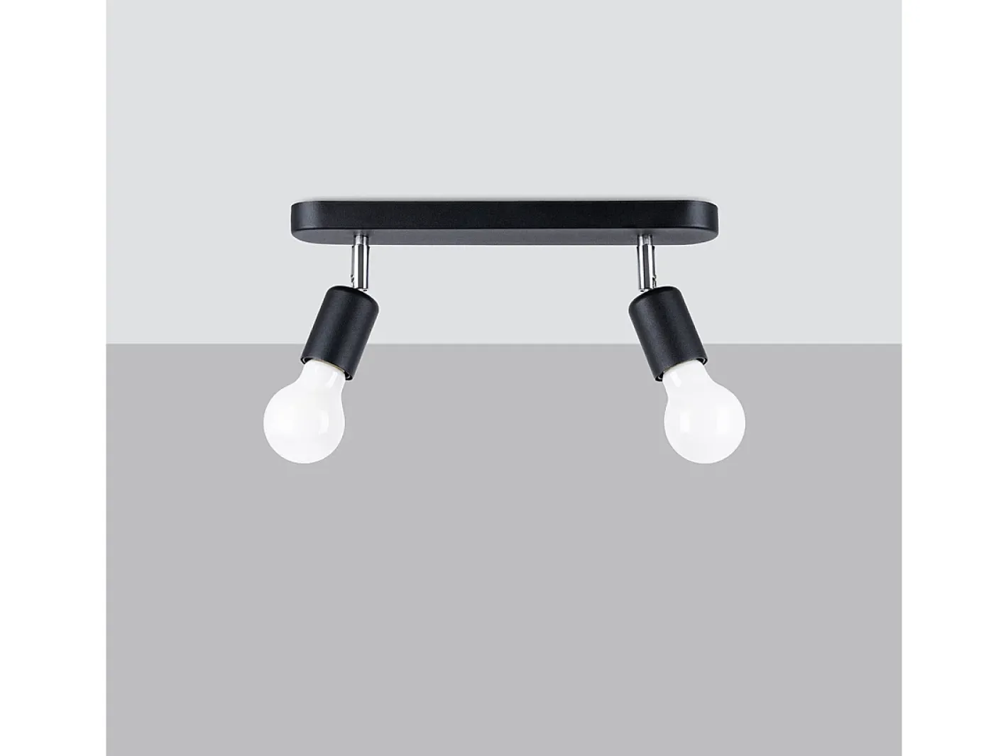 Sollux Lighting Plafón-Sollux Fornes Foco de techo Twin Negro