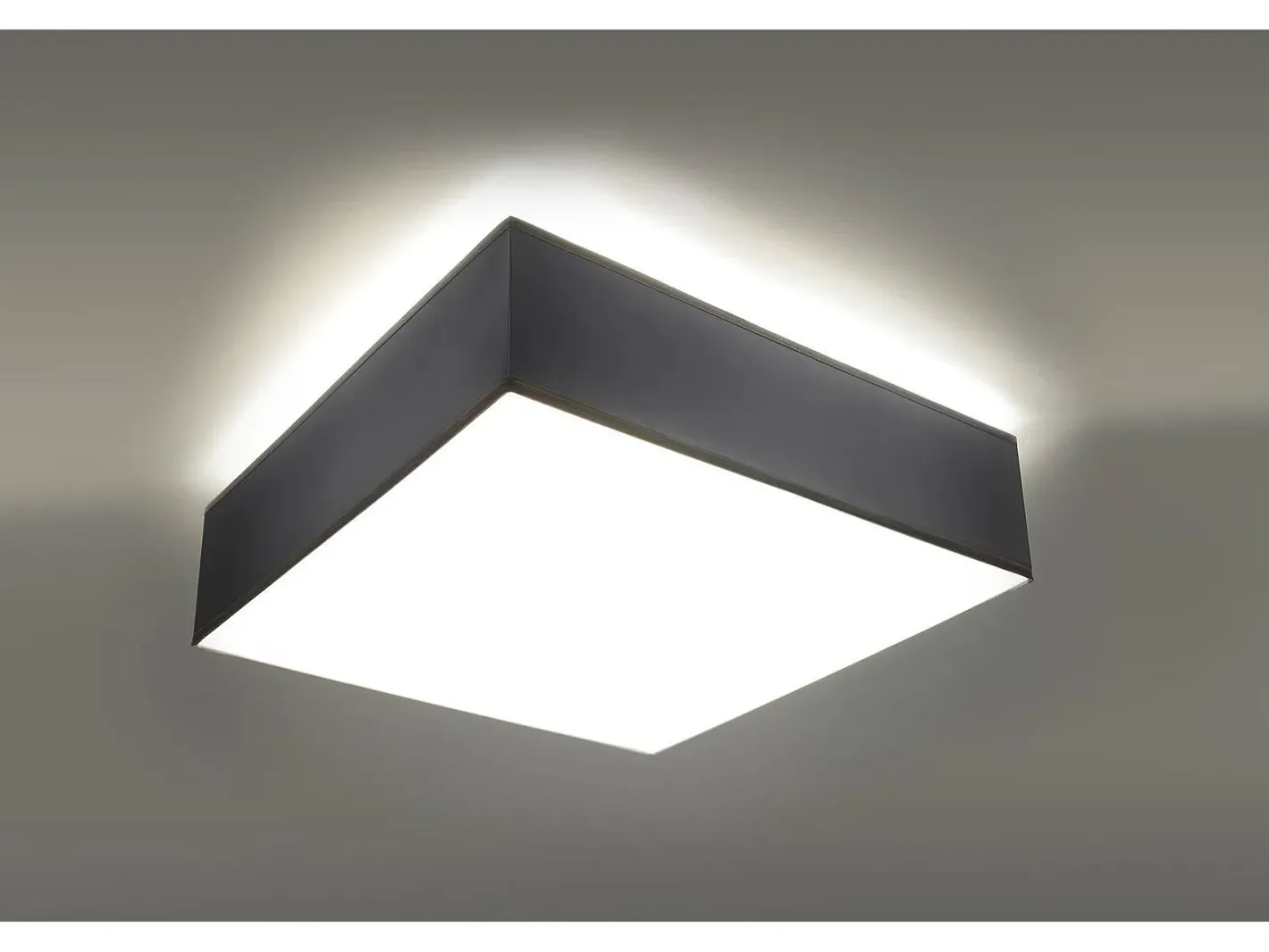 Sollux Lighting Sollux HORUS - Lámpara de techo cuadrada a ras de suelo con 2 luces Plata, E27 Gris