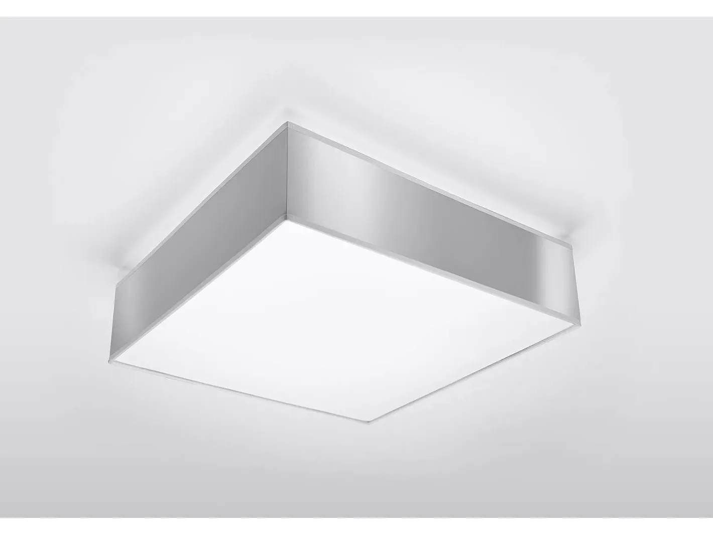 Sollux Lighting Sollux HORUS - Lámpara de techo cuadrada a ras de suelo con 2 luces Plata, E27 Gris