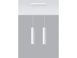 Sollux Lighting Lámpara Suspendida-Sollux LAGOS - Lámpara colgante de barra fija con 2 luces, blanca, GU10 Blanco