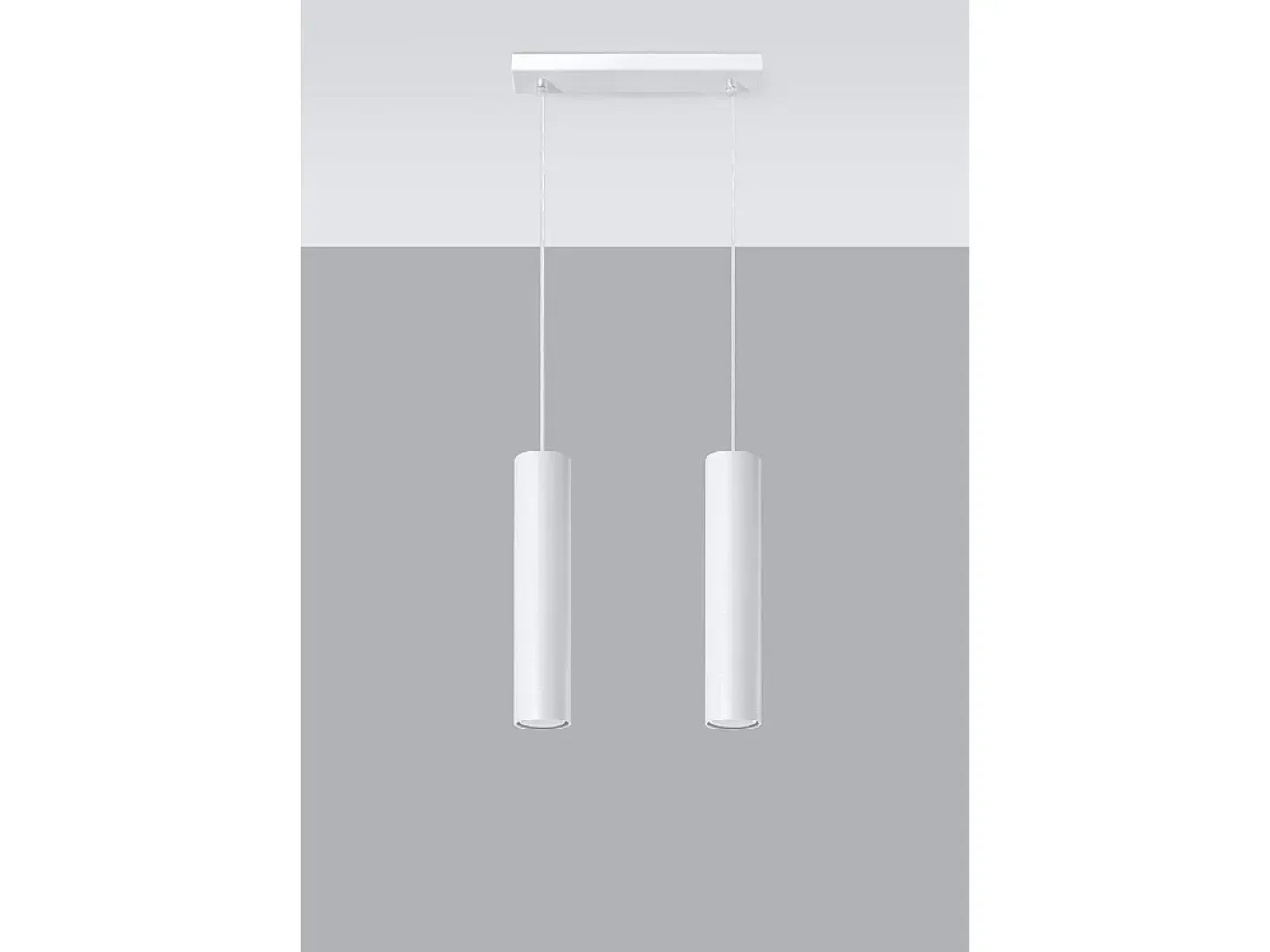 Sollux Lighting Lámpara Suspendida-Sollux LAGOS - Lámpara colgante de barra fija con 2 luces, blanca, GU10 Blanco