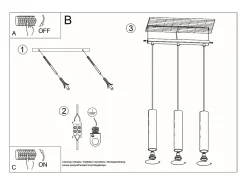 Sollux Lighting Sollux LAGOS - Lámpara colgante de barra fija con 3 luces, blanca, GU10 Blanco New