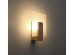Best Sollux Lighting Sollux Lappo Aplique de Pared de Empotrar Madera Natural Marru00f3n