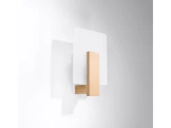 Best Sollux Lighting Sollux Lappo Aplique de Pared de Empotrar Madera Natural Marru00f3n