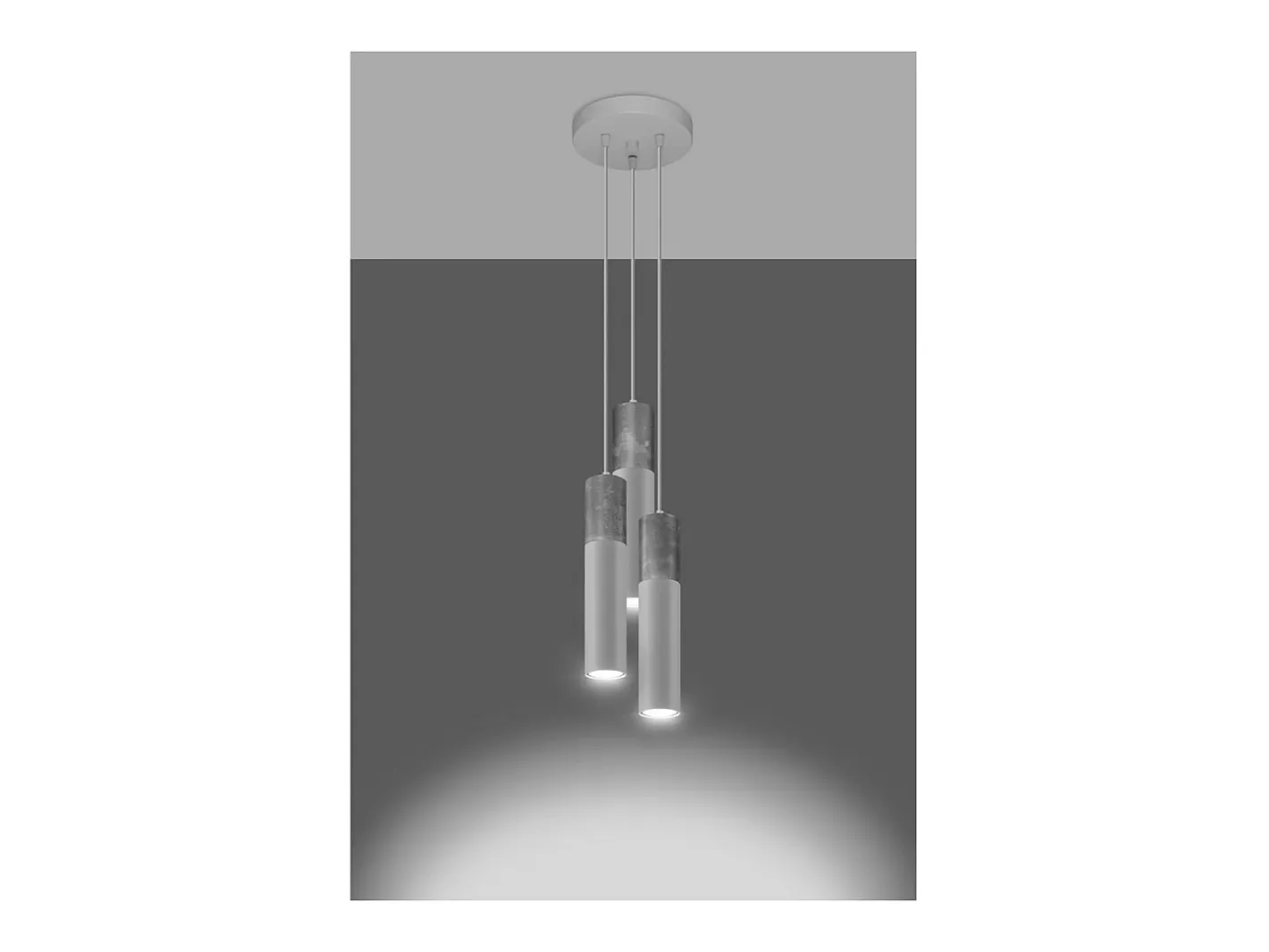 Sollux Lighting Borgio Plafón Colgante Cluster, Gris, , 3x GU10 Blanco