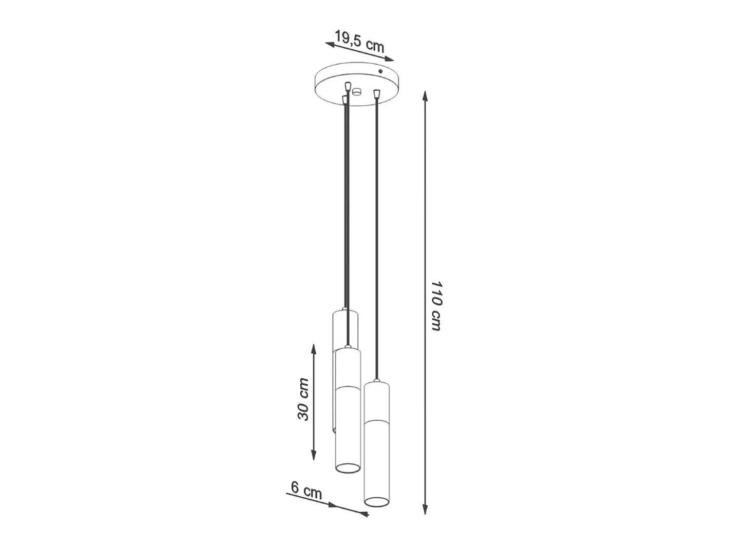 Sollux Lighting Borgio Plafón Colgante Cluster, Gris, , 3x GU10 Blanco