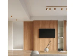 Sollux Lighting Plafón-Keke Foco empotrable cuadrado de madera de roble, 17cm Marru00f3n