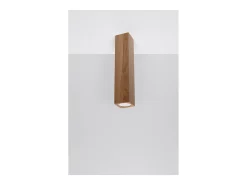 Sollux Lighting Plafón-Keke Foco empotrable cuadrado de madera de roble, 17cm Marru00f3n