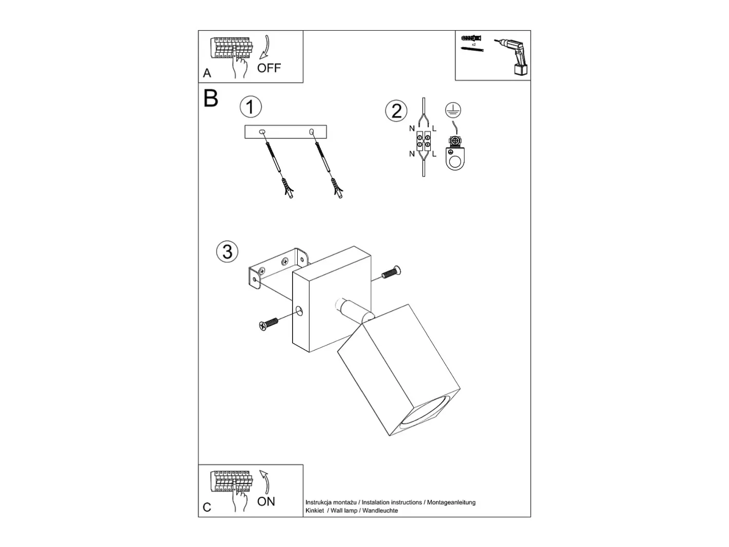 Sollux Lighting Keke Foco Foco Individual Cuadrado Roble Madera, 1x GU10 Marru00f3n New