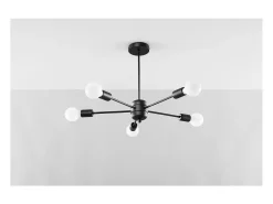 Sollux Lighting Lango Plafón Multi Arm Semi Empotrado, , 5x E27 Negro