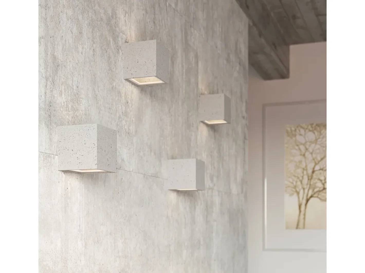 Sollux Lighting Aplique Para Pared-Leo Up & Down Aplique Cemento, 12cm Gris