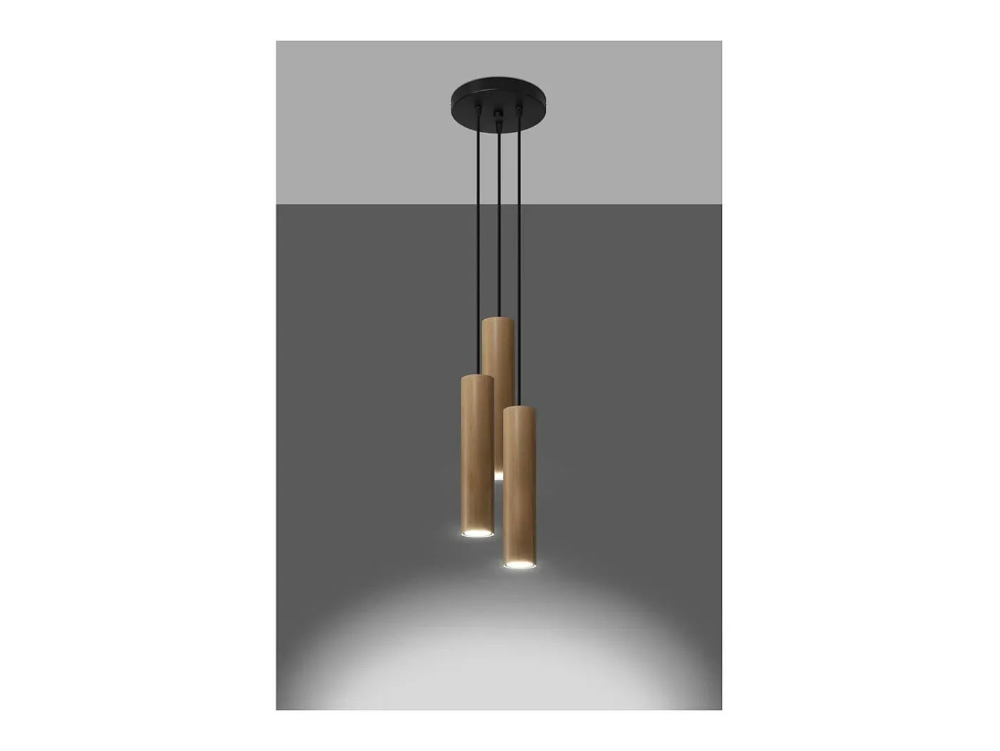 Sollux Lighting Lino Plafón Colgante Cluster, Madera Natural, 3x GU10 Marru00f3n Sale