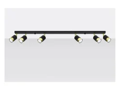Sollux Lighting Nero Barra Foco de Techo, /Dorado, 6x GU10 Negro