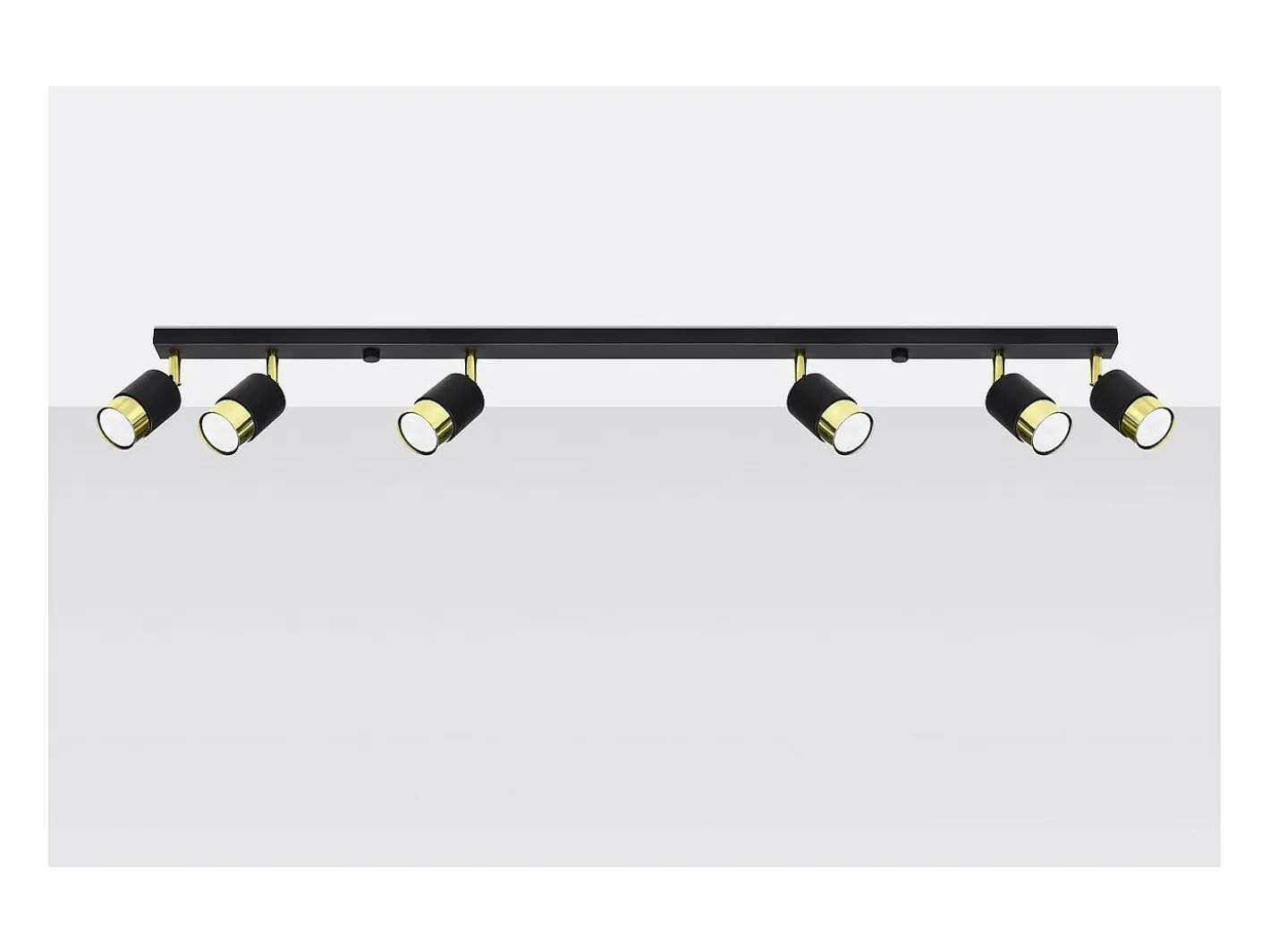 Sollux Lighting Nero Barra Foco de Techo, /Dorado, 6x GU10 Negro