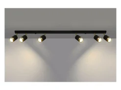Sollux Lighting Nero Barra Foco de Techo, /Dorado, 6x GU10 Negro