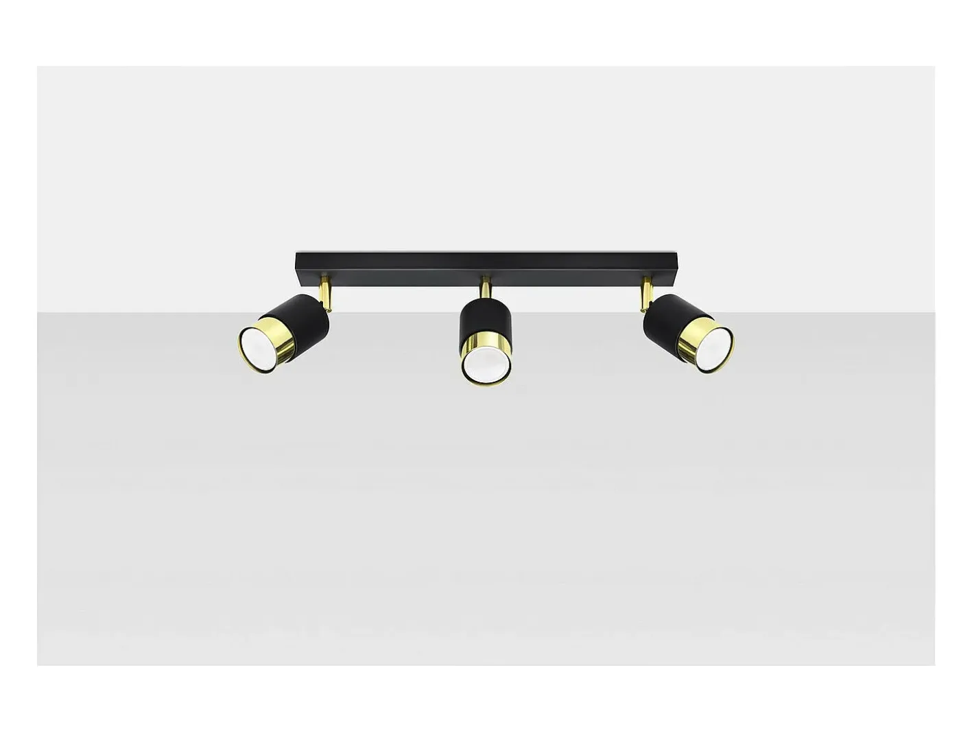 Sollux Lighting Nero Barra Foco de Techo, /Dorado, 3x GU10 Negro Best