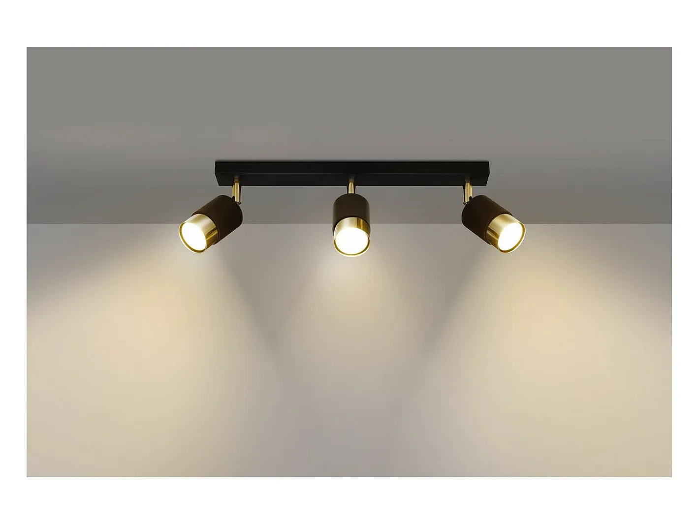 Sollux Lighting Nero Barra Foco de Techo, /Dorado, 3x GU10 Negro Best
