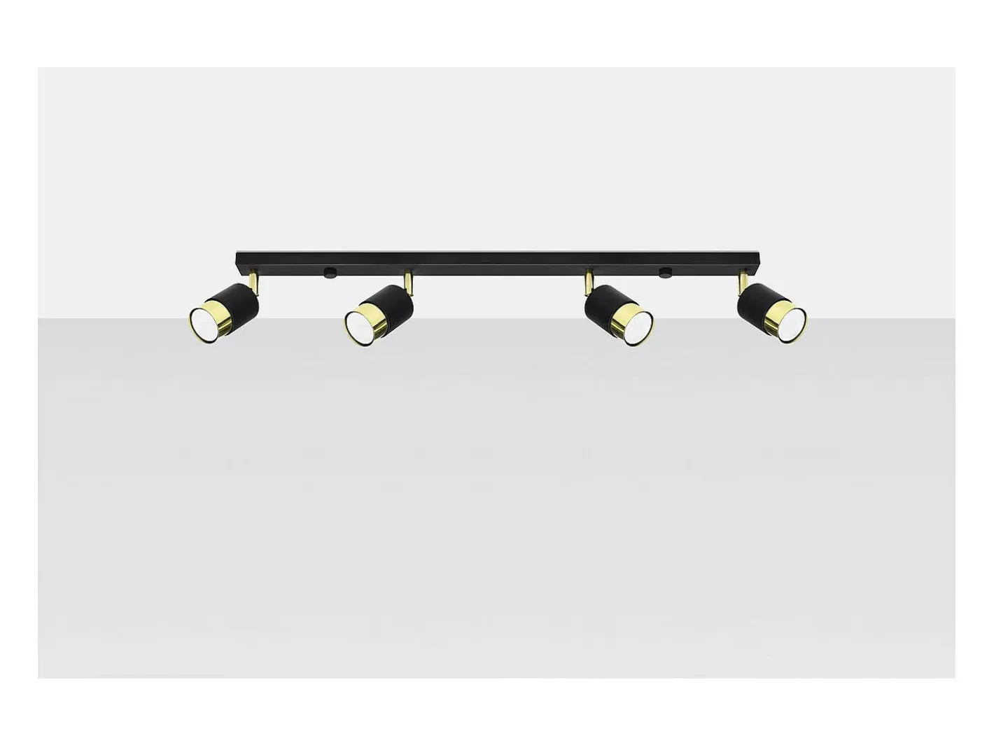 Sollux Lighting Nero Barra Foco de Techo, /Dorado, 4x GU10 Negro