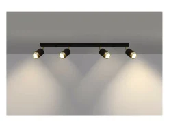 Sollux Lighting Nero Barra Foco de Techo, /Dorado, 4x GU10 Negro