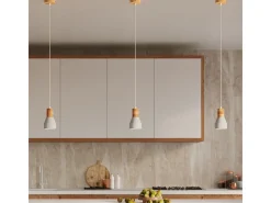 Sollux Lighting Qubic Lámpara de Techo Colgante Dome Cemento, Madera Natural Gris Hot