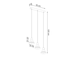 Sollux Lighting Lámpara Suspendida-Taleja Lámpara de Techo Colgante Bar, , 3x E27 Negro