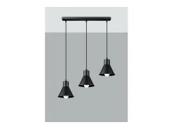Sollux Lighting Lámpara Suspendida-Taleja Lámpara de Techo Colgante Bar, , 3x E27 Negro