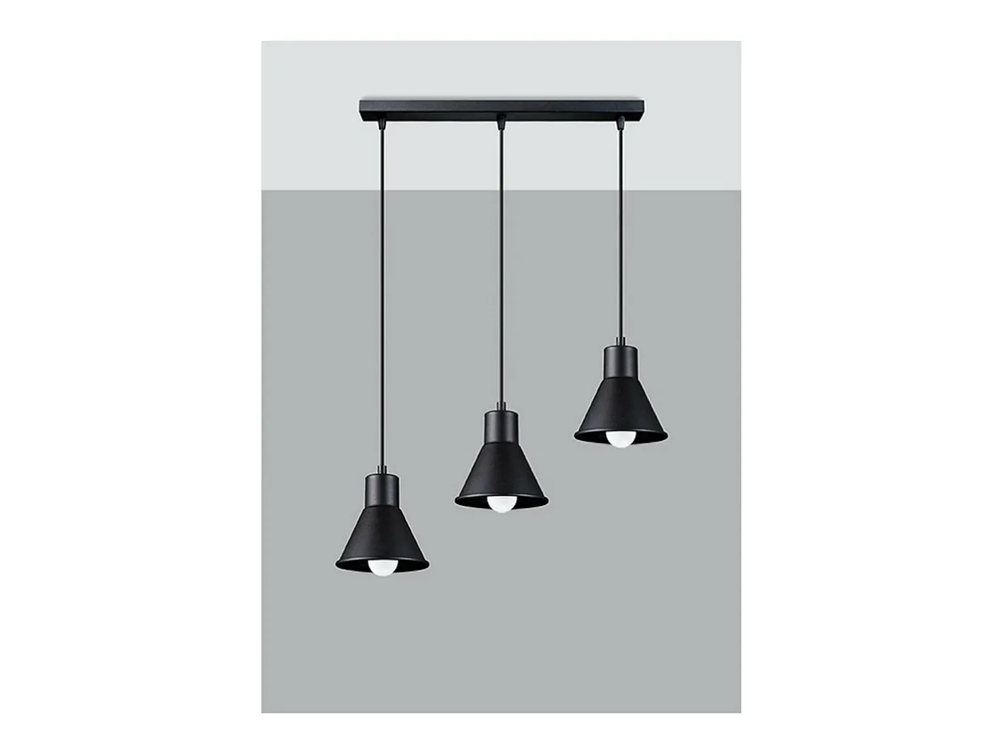 Sollux Lighting Lámpara Suspendida-Taleja Lámpara de Techo Colgante Bar, , 3x E27 Negro
