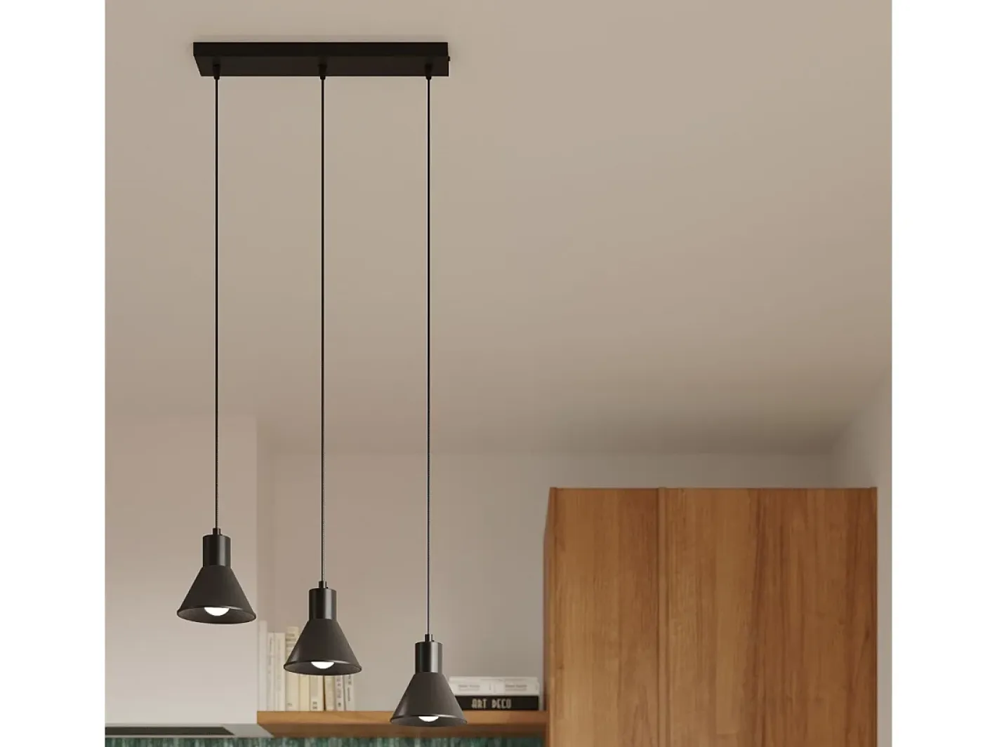 Sollux Lighting Lámpara Suspendida-Taleja Lámpara de Techo Colgante Bar, , 3x E27 Negro