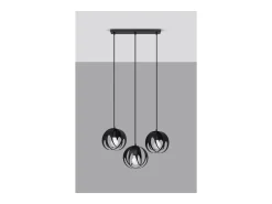 Sollux Lighting Tulos Lámpara de Techo Colgante Bar, , 3x E27 Negro New